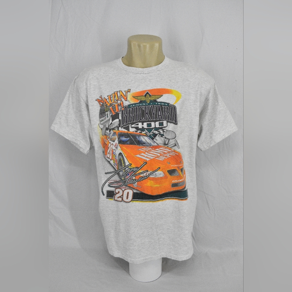 Vintage 90's  Anvil Printed T-Shirt  Tony Stewart #20 Nailin' It!, Size:XL